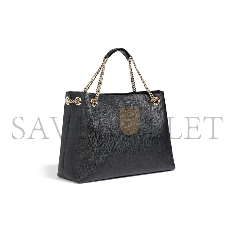 GUCCI SOHO PEBBLED-LEATHER TOTE 308982 (26*15*14.5cm) 